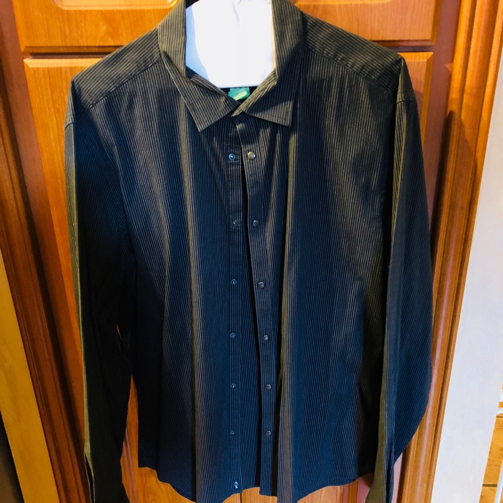 Men’s pinstripe clasp button down Armani exchange